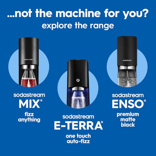 Image of SodaStream Enso Premium Matte Black Sparkling Water Maker Kit - includes CO2, 32 FL Oz Carbonating Bottle. AS-SEEN-ON-TV