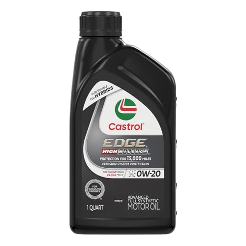 Image of Castrol EDGE High Mileage 0W-20 Advanced Full Syn Motor Oil, 1 Qt, 6 Pack