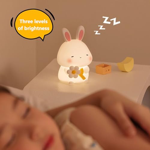 Lampe de lapin LED avec luminosité réglable pour table de chevet