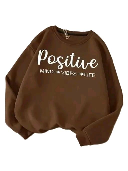 Trendy Women Sweatshirt Soft Fabric Comfortable Fit Ideal for Layering Home or Office Outfit Brown L-picture-10