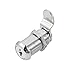 Cabinet Cam Locks Keyed Alike, 1-1/8” Cylinder Cam Locks for Tool Box RV Compartment Mailbox Vending Machine Drawer File Cabinet, Fits 7/8” Max Panel Thickness, Chrome Finish with 3 Cams and 2 Keys