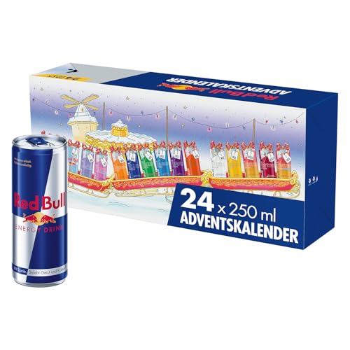 NEU: Red Bull Adventskalender 2025 - Palette mit 24 Dosen - Getränke mit verschiedenem Geschmack, mit und ohne Zucker und Kalorien, EINWEG (24 x 250 ml)