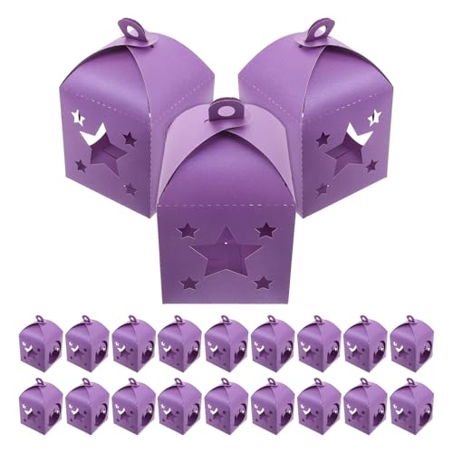 Boîtes à dragées Ramadan et Aïd Mubarak violet foncé pour décorer vos tables de fête
