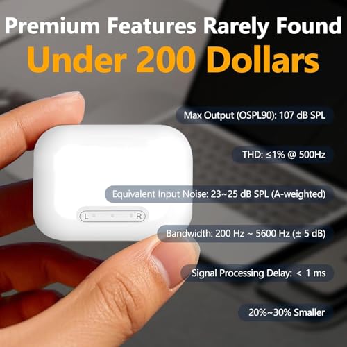 Hearing Aids for Seniors, Mini Rechargeable and Long-Lasting Invisible IN-THE-EAR Hearing Aids with Noise Cancelling, Customizable Listening Experience and Easy Control (Beige) - Thumbnail 2