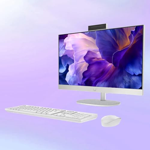 HP 24\" All-in-One Desktop Computer, FHD IPS Touchscreen PC, 13th Gen Intel Core i5-1334U Processor, 16GB RAM, 1TB SSD, Windows 11 Pro, 1080p IR Camera, Wi-Fi 6, Wireless Keyboard & Mouse, White