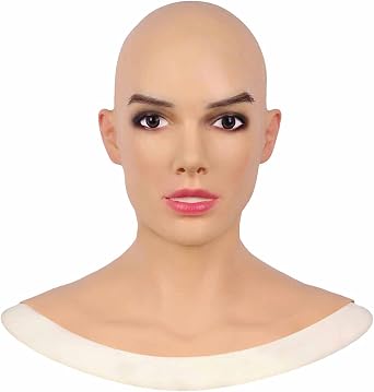 Silicone Mask Realistic Soft Female Head Hand-Made Queen Face for Transgender Costumes Cosplay