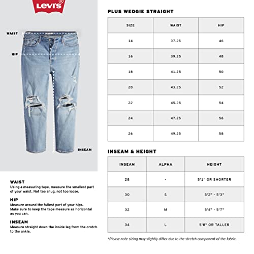 Levi's Women's Plus-Size Wedgie Straight Love In The Mist 16W #TOP4