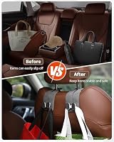 LQLAN Headrest Hooks for Car, 4 Pack Car Seat Back Organizer Storage Hook, Double Hook Car Seat Hooks for Hanger Purses and Bags, Leather Purse Holder for Car, Black — image 5