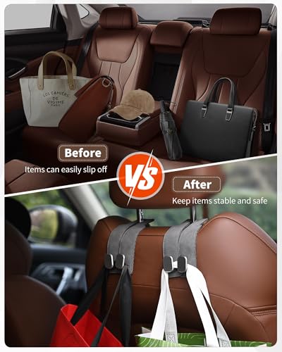 Image of 4 Pack Car Seat Back Storage Hook for Headrest, Black