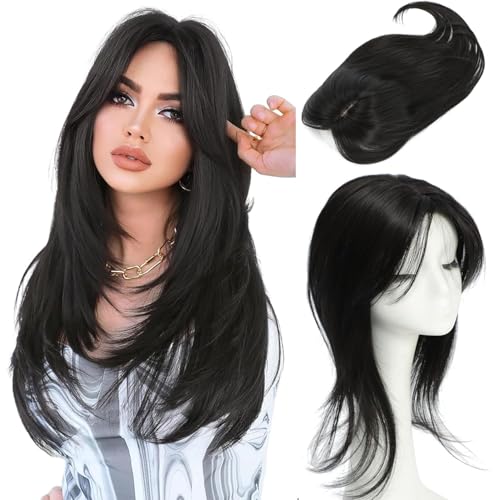 gulagula Hair Toppers for Women 18 inch Hair Topper Wiglets Synthetic Hairpieces for Women with Thinning hair 5.5x5 Inch Base