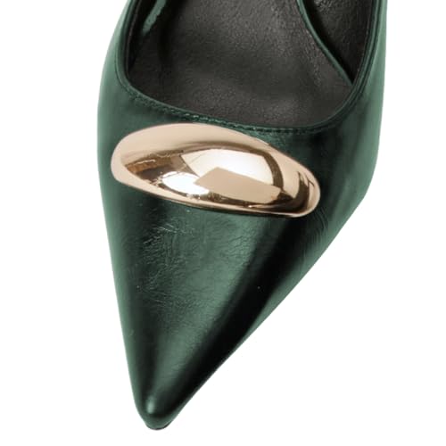 miss left Women Classic Kitten Low Heel Slingback Pumps Pointy Toe Elastic Backstrap Daily Office Party Shoes Size 4-16 US3