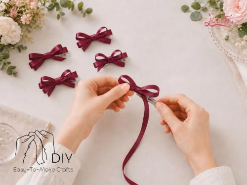 Image of Double Face Sherry Satin Ribbon 3 /8 inch X 50 Yards Polyester Sherry Ribbon for Gift Wrapping Very Suitable for Weddings Party Invitation Decorations and More