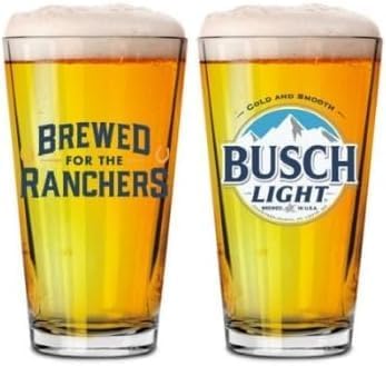 BUSCH LIGHT "For The Ranchers Signature Pint Glass - Set of 2