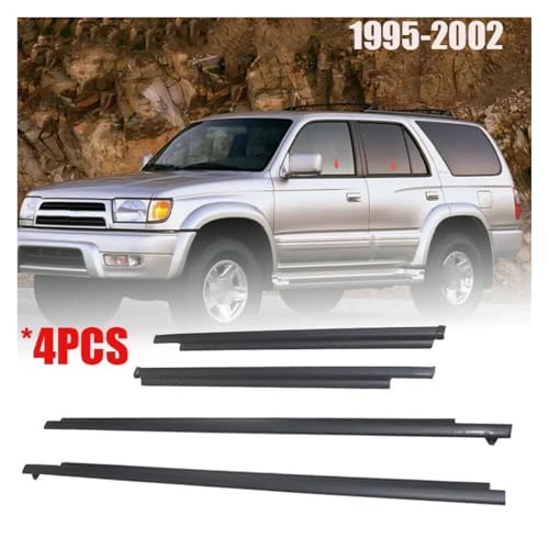 Burletes para ventanillas de Toyota 4Runner 1995-2002 negro 4 piezas 5