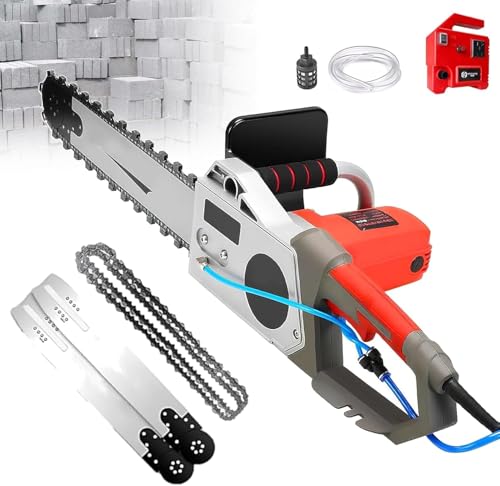 Motosierra Hormigón 5800W/6500W - Sierra Eléctrica Cadena Motosierra, Bomba de Agua+2 Cadenas Diamante, para Granito/Mármol/Decoración