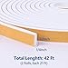 Self Adhesive Foam Tape Weatherstrip 1/2in x 1/4in x 42Ft High Density Foam Insulation Strips Foam Seal Weather Stripping with Strong Adhesive for Door and Window Sound Isolation Soundproofing, White