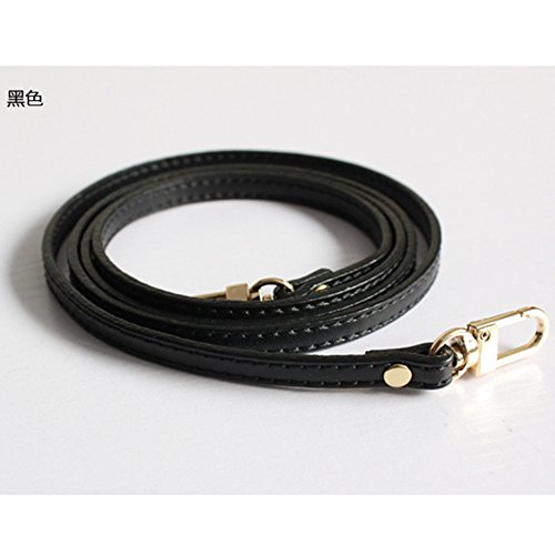 Purse Strap Replacement - PU Leather - 47 Inch Long for Crossbody Shoulder Bag - 0.7 cm Wide (Black)2