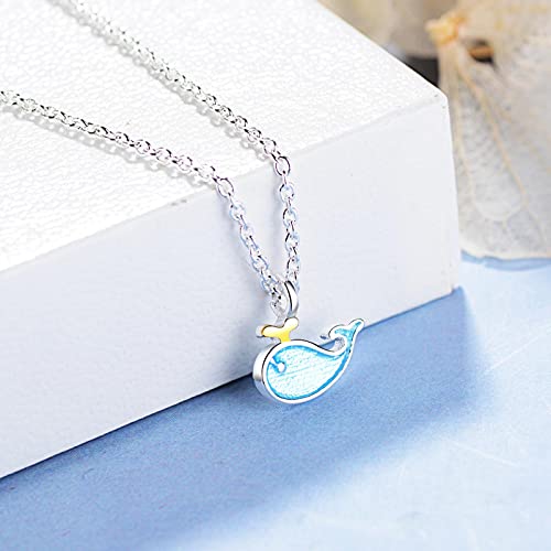 Collier baleine bleue argent 925 lien éternel meilleurs amis - 6