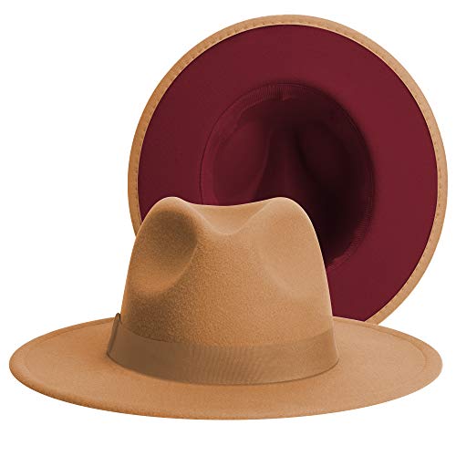 Image of Womens & Mens Fedora Hats, Wide Brim Fedora Hats for Women Men