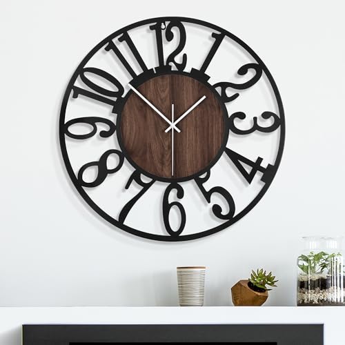 24 Inch Large Metal Wall Clock with Voice and Light Sensor Night Light, Glow in The Dark Non-Ticking Silent Battery Operated Decorative Oversized Wall Clock for Bedroom Living Room Decor - Image 3