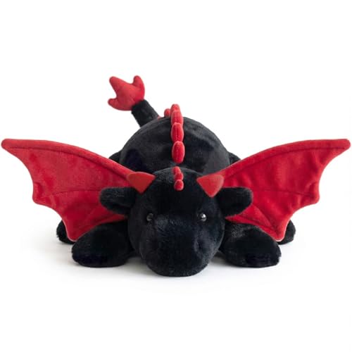 ARELUX Large 36in Cute Dragon Stuffed Animals Plush Toy Soft Black Pterosaur Plushie Giant Fuzzy Dinosaur Pillow Plushies with Wings Cuddly for Friends Family Member