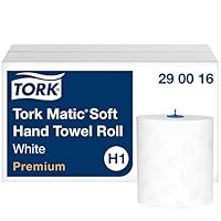 Tork Matic Rollenhandtuch Premium, weiß, Papier – 2-lagig, extra weich und saugstark, QuickDry-Technologie, kompatibel mit H1-Spendern, FSC-zertifiziert – 6 Rollen x 100 m (290016)