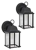 CORAMDEO Outdoor 2 Pack LED Wall Sconce Light for Porch, Patio, Barn and More, Wet Location, Built...