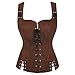 brown corset,Renaissance Corset Tops for Women, Overbust Gothic Pirate Victorian Medieval Vintage Corsets Top Sexy Bodysuit Fashion Bustier Shapewear 01 Brown L