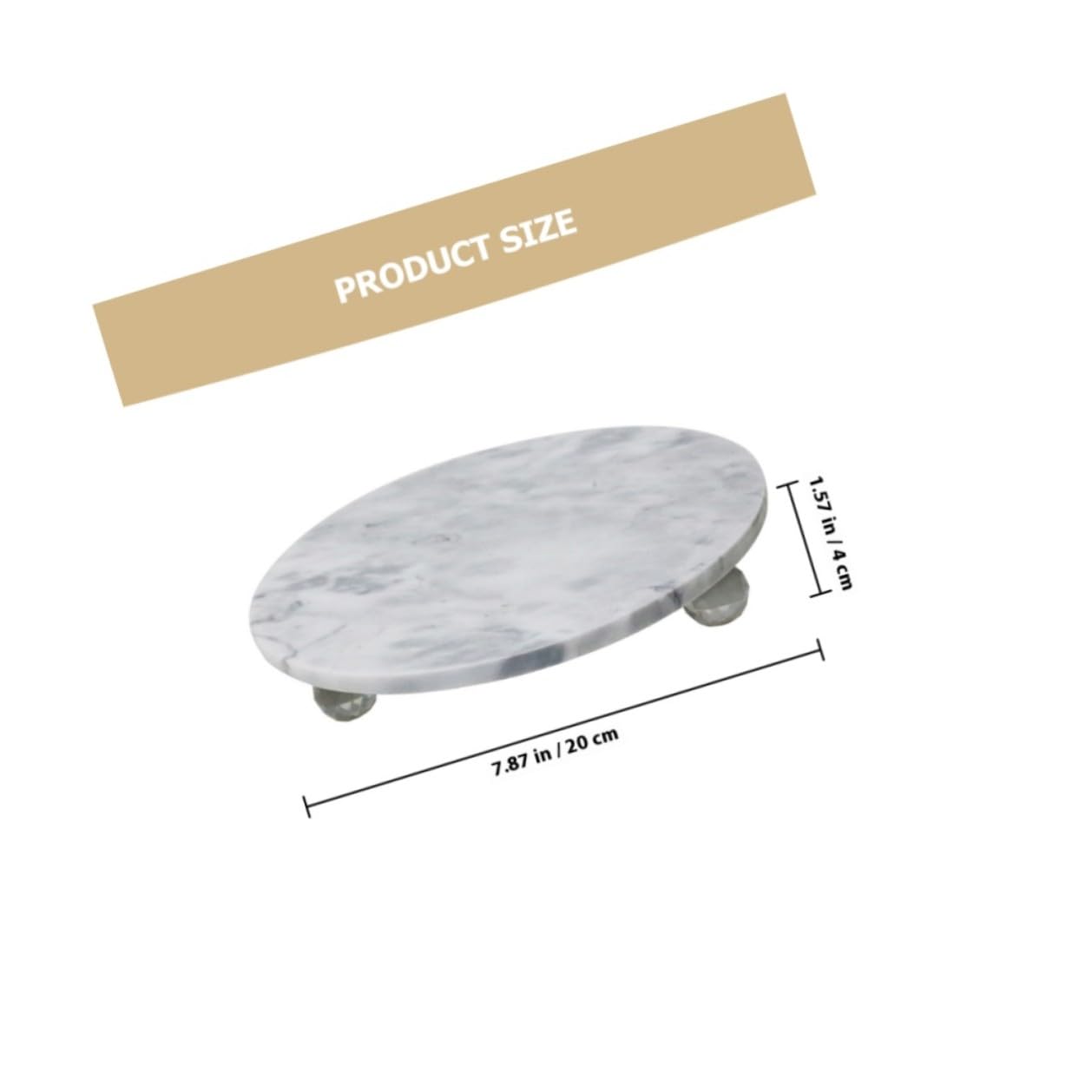 ULTECHNOVO Bandeja Decorativa Redonda de Mármol Natural Soporte Multifunción para Joyas y Frutas Accesorio para Baño y Hogar Superficie Pulida y Fácil de Limpiar Estilo Nórdico Tamaño