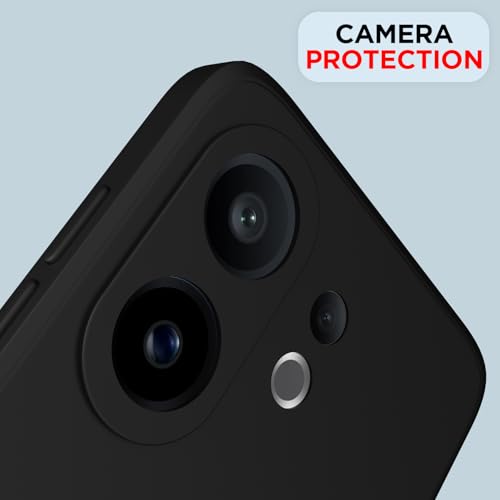 Image of Outlouders Back Cover for Vivo X200 Fe 5G | Camera Protection | Durable Soft Matte Silicone Bumper Case (Black)
