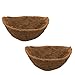 Half Round Coco Liner,Half Circle Wall Planter Coco Fiber Replacement Liners for Wall Hanging Baskets (2, 16 Inch)
