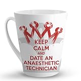 Makoroni - KEEP CALM AND DATE AN ANAESTHETIC TECHNICIAN - 12 Oz. Unique Ceramic Coffee Cup, LATTE MUG