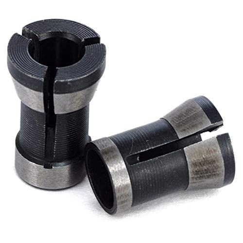 LCuiling-Shank 2Pcs High Precision Collet Chuck Set, 6.35mm 8mm Engraving Trimming Machine Electric Router, Woodworking Accessories