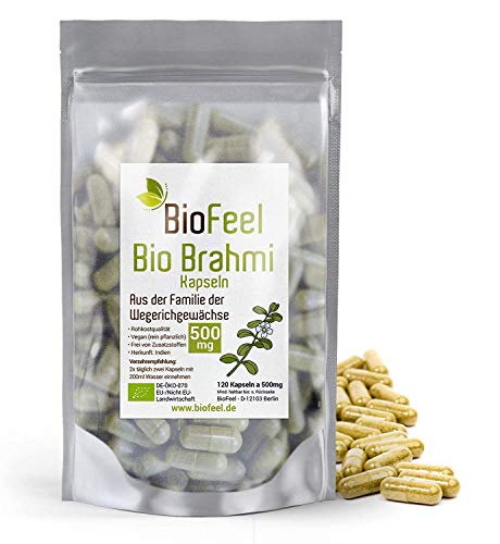 BioFeel - BIO Brahmi Kapseln, 120 Stk, 500mg - Bacopa Monnieri - Ayurveda Cover