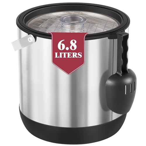 7QT/6.8L Large Insulated Ice Bucket for Parties, Double-Wall Beverage Bucket with Scoop & Lid,Keeps Champagne, Wine, Beer Chill for Parties (Black) by FiveHome - Used condition - CA$53.99