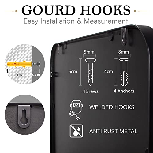 Howofurn Wall Mount Mirror, 24X36 Rectangular Bathroom Mirror, Black Vanity Mirror, Vertical & Horizontal Hang, Ideal For Bedroom, Bathroom, Living Room #TOP4