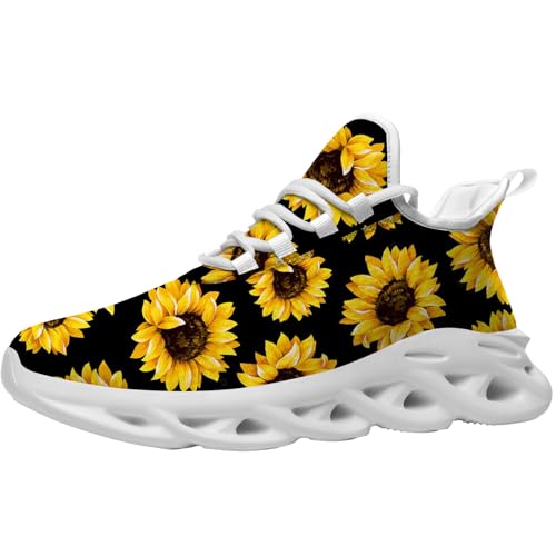 Sunflower Shoes Flower Sneakers Running Walking Tennis Shoes for Women Men