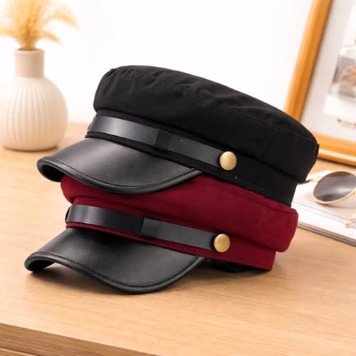 Klassische Retro-Schiebermütze, Fahrermütze, flache Kappe, elegante Schirmmütze, Baskenmütze, Cosplay-Mütze, Unisex, geeignet für Alltag, Reisen und Mottopartys.