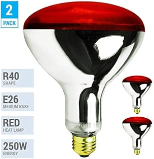 (Pack of 2) K21761 250R40/HR 250 Watt, Incandescent R40 Reflector, Red Head Lamp