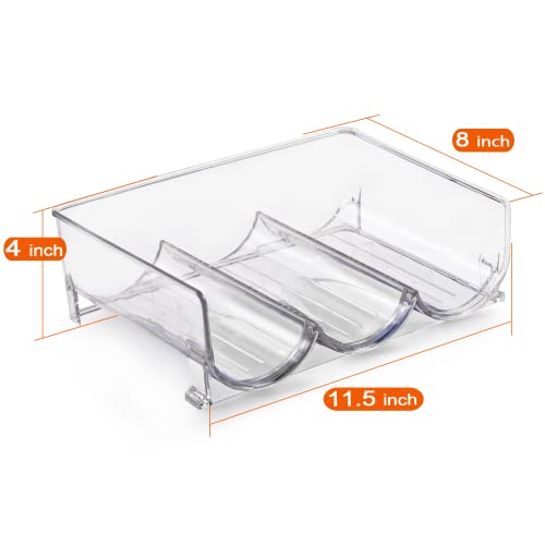 Water Bottle Organizer - Stackable Water Bottle Holder - Plastic Wine Bottle Storage Rack For Cabinet, Refrigerator, Kitchen Countertops, Soda Can Organizer, Bpa Free, Clear, 2 Packs #TOP5