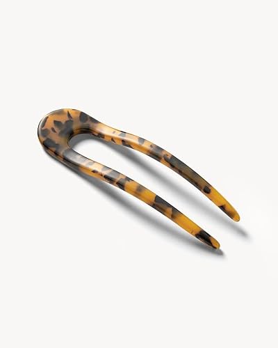 Miniatura 2 de MACHETE Horquilla francesa de acetato italiano para cabello fino y grueso en tortuga clásica, accesorios de peinado para mujeres y niñas de 5