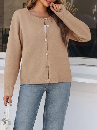 Image of Saodimallsu Womens Cardigan Sweaters Button Down Long Sleeve Knit Outerwear 2025 Trendy Fashion Open Front Outfits