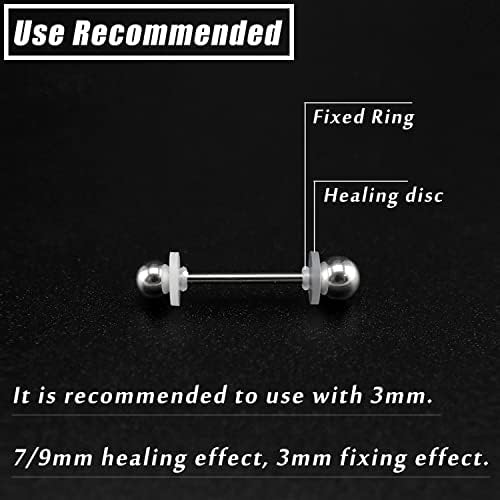 ZS 60Pcs Silicone Healing Non Pull Piercing Discs for Piercing Bump, 3/5/7/9mm Clear Disc Pads Stabilizer Plastic Earring Backs Stopper, Earlobe Support Patches