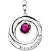 Produktbild Jobo Damen Anhänger 375 Gold Weißgold 7 Zirkonia 1 Rubin rot Rubinanhänger