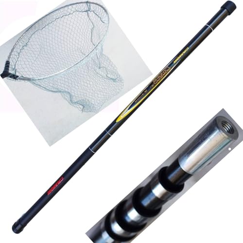 Guadino 6 Metri Manico Telescopico + Testa Rete Nylon Idro Pesca Completo Kit 6 Mt