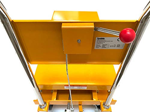 Mesa Elevadora de Tijera Manual. Capacidad 500kg a 1000mm de elevación, Dimensiones de la Base 1000x510mm. Muy Robusta y con Ruedas