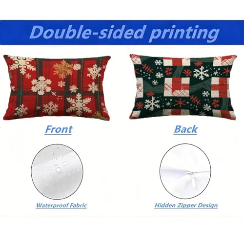 Housses de coussin de jardin 50x70 texture lin imperméable rouge
