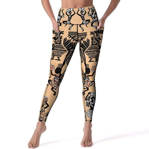 Legging de sport taille haute gainant vintage femmes pour fitness et gym S