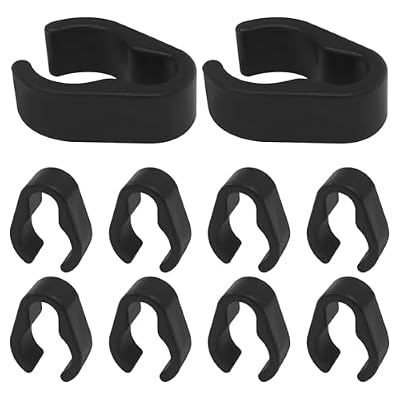 10Pcs Microphone Cable Clip, Durable Plastic Mic Clamps Microphone Stand Cable Holders, Universal Mic Boompole Clips for Setup/Fits 20mm Diameter Poles(20mm)