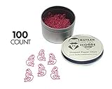 Butler in the Home Mermaid Shaped Paper Clips Great for Paper Clip Collectors or Office Gift - Comes in Round Tin with Lid and Gift Box (100 Count Pink)